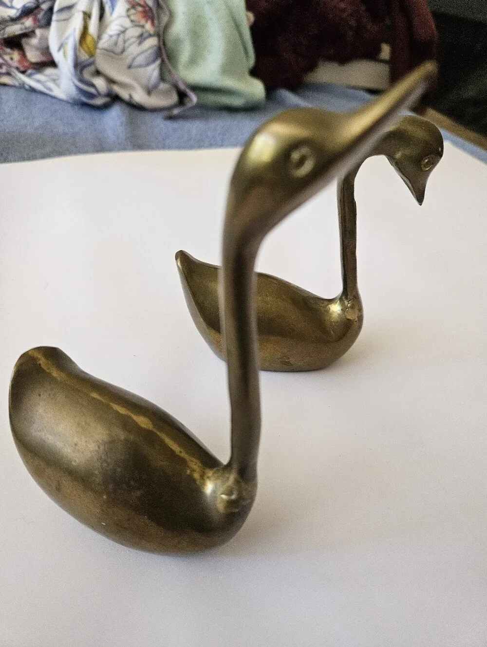 Price Brass Decorative Swan Figurine Pair - Picture 8 of 13
